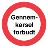 Gennemkørsel forbudt. Forbudsskilt