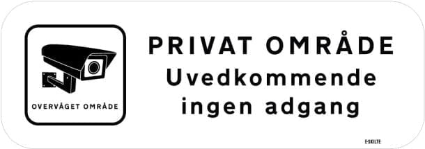 Video overvåget privat område uvedkommende ingen adgang