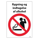 Rygning og indtagelse af alkohol forbudt Skilt