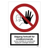 Adgang forbudt flere sproget Skilt