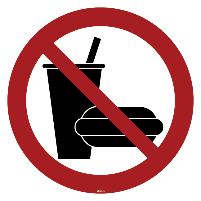 Mad og drikke forbudt skilt