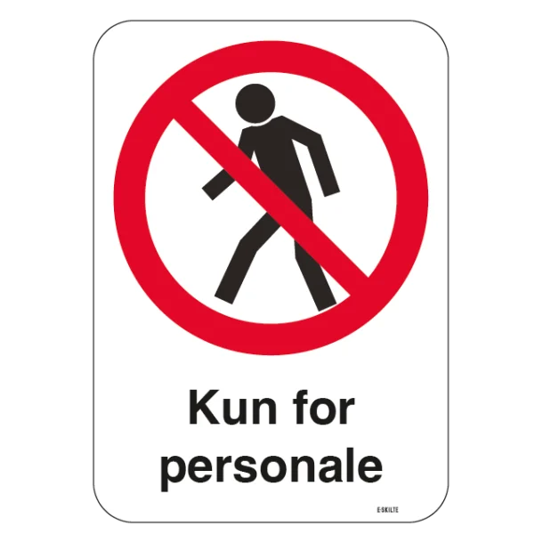 Kun for personale Skilt