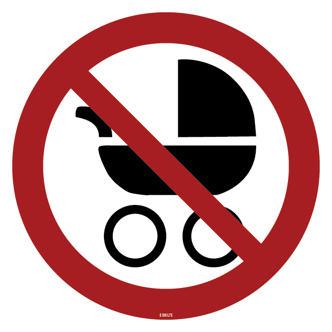 Barnevogne forbudt skilt