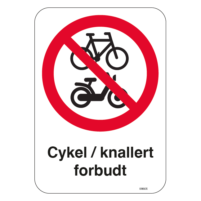 Cykel og knallert forbudt skilt