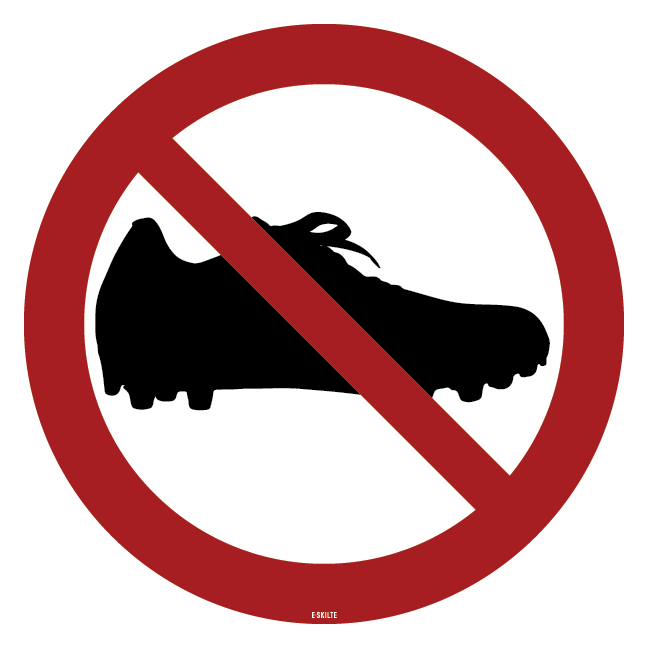 Fodboldstøvle forbudskilt