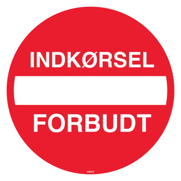 Indkørsel forbudt skilt