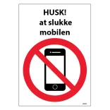 Husk at slukke mobilen skilt