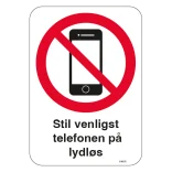 Stil venligst mobilen på lydløs skilt