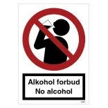 Alkohol forbudt No Alcohol skilt