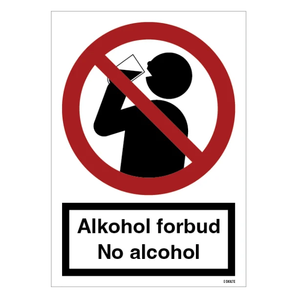 Alkohol forbudt No Alcohol skilt