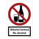 Alkohol forbudt No Alcohol skilt