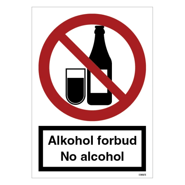 Alkohol forbudt No Alcohol skilt