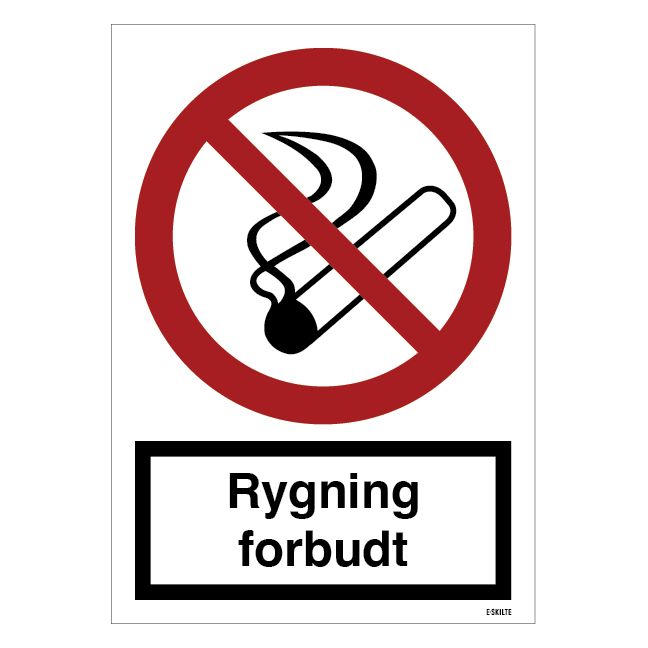 Rygning forbudt skilt