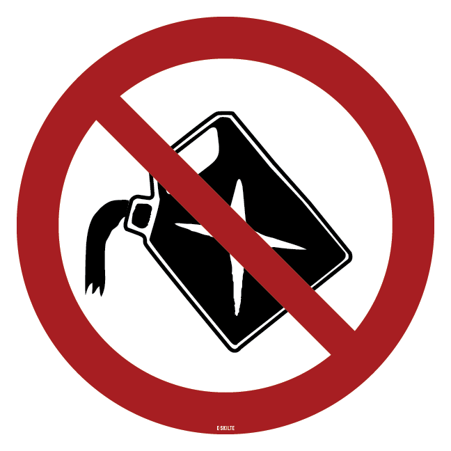 Brændstof påfyldning forbud skilt