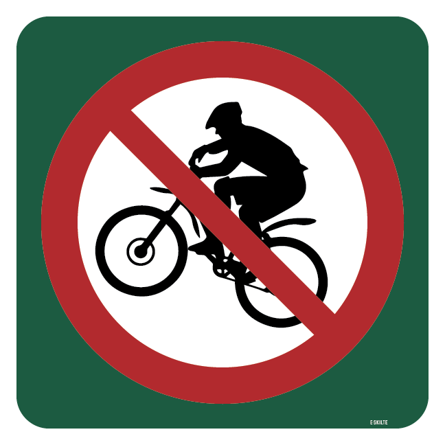 Mountainbike forbudt skilt