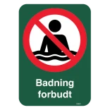 Badning forbudt. Forbudsskilt