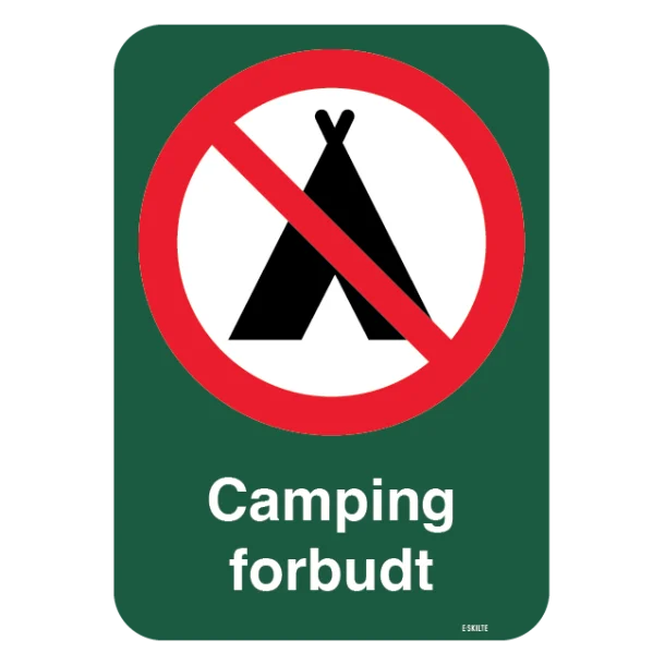 Camping forbudt forbudsskilt