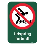 Udspring forbudt forbudsskilt