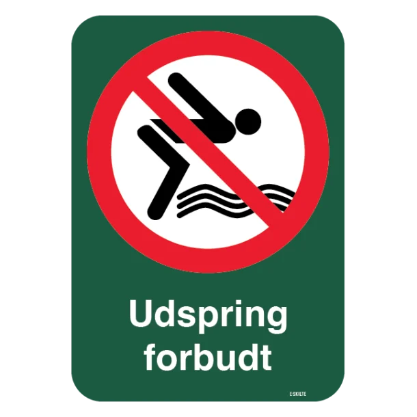 Udspring forbudt forbudsskilt