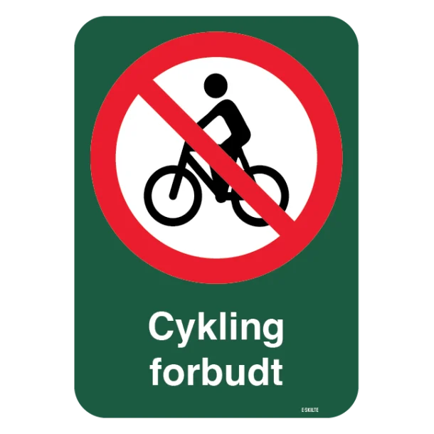 Cykling forbudt forbudsskilt