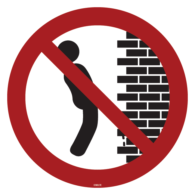 Stående vandladning forbudsskilt. Forbudsskilt