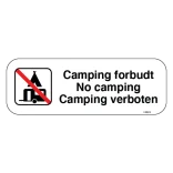 Camping forbudt - No camping Camping verboten skilt