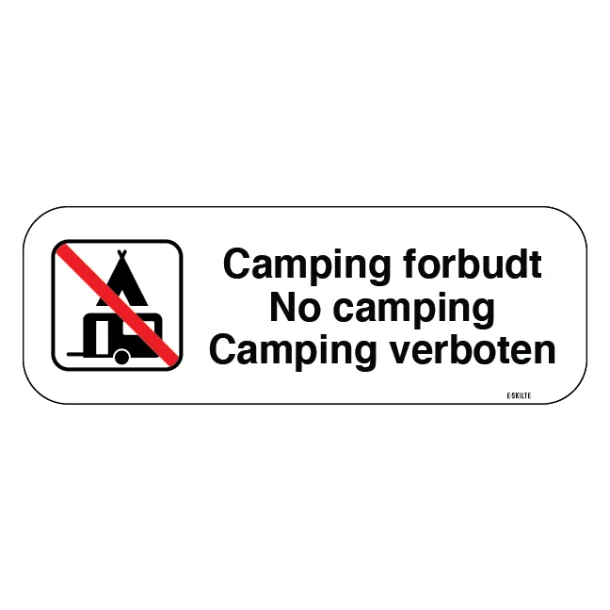 Camping forbudt - No camping Camping verboten skilt