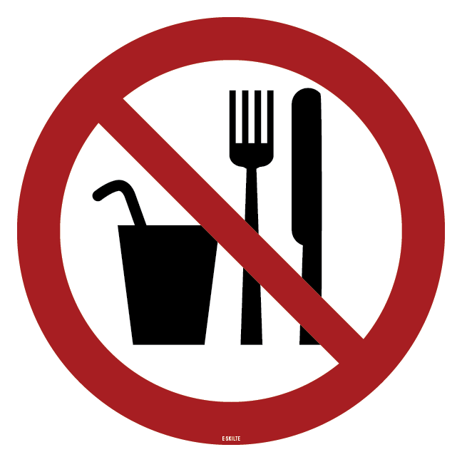 Fødevarer forbudt skilt