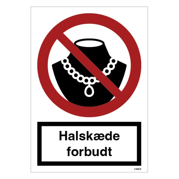 Halskæde forbudt Forbudsskilt