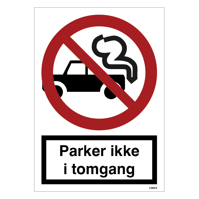 Parker ikke i tomgang Forbudsskilt