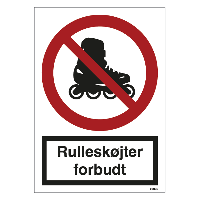 Rulleskøjter forbudt Forbudsskilt