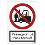 Passagerer på truck forbudt Forbudsskilt