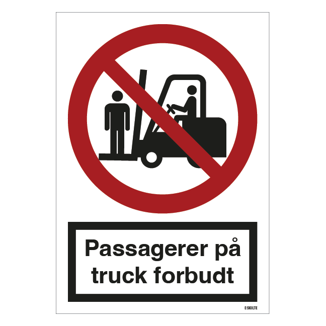 Passagerer på truck forbudt Forbudsskilt