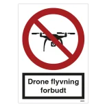 Drone flyvning forbudt. Forbudt skilt