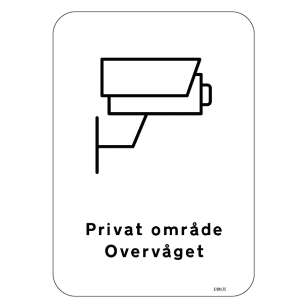 Privat område Overvåget Skilt