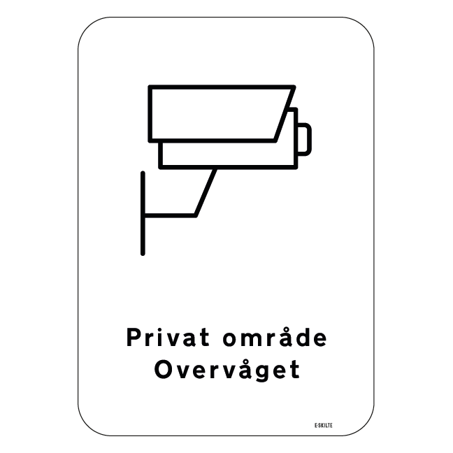 Privat område Overvåget Skilt