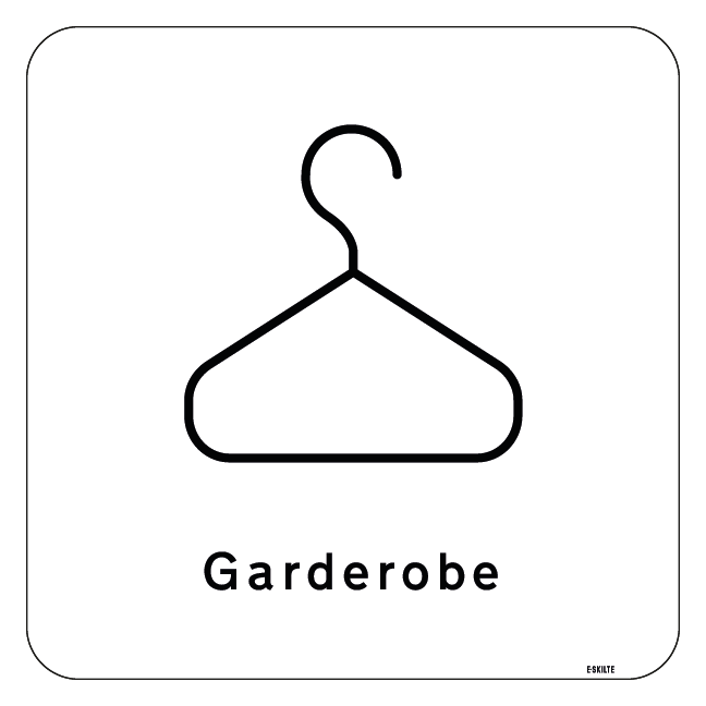 Garderobe Skilt