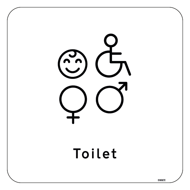 Toilet Skilt Alle puslerum baby herre dame handicappet