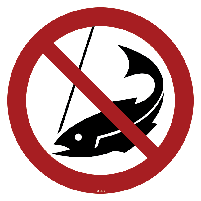 Fiskeri forbudt skilt