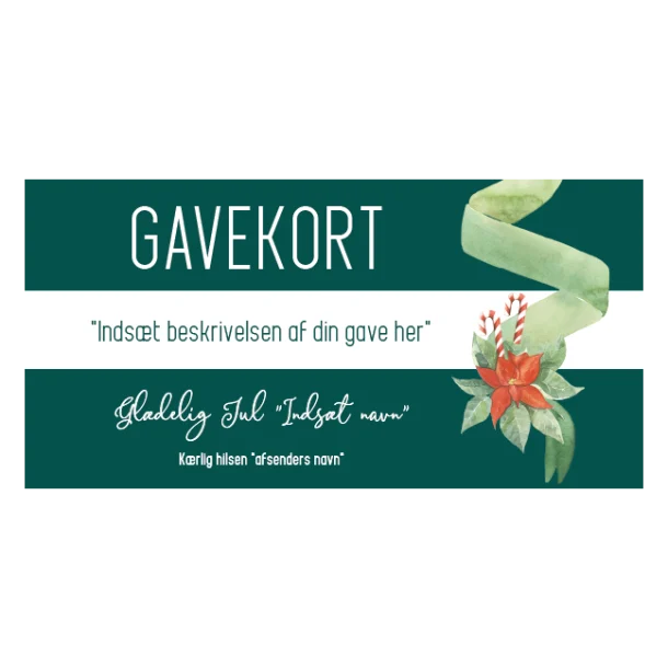 Gavekort julegave grøn