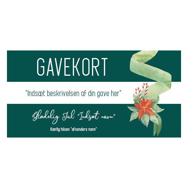 Gavekort julegave grøn