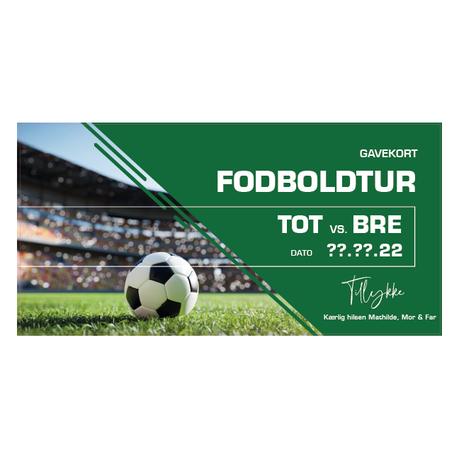 Gavekort Fodbold