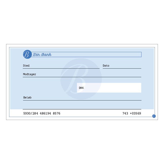 Check bank blå