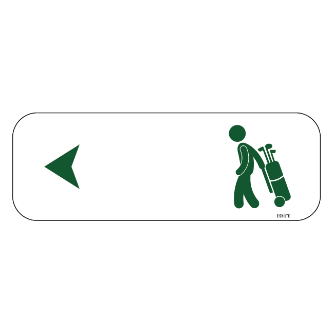 Gå til venstre grønt golf skilt