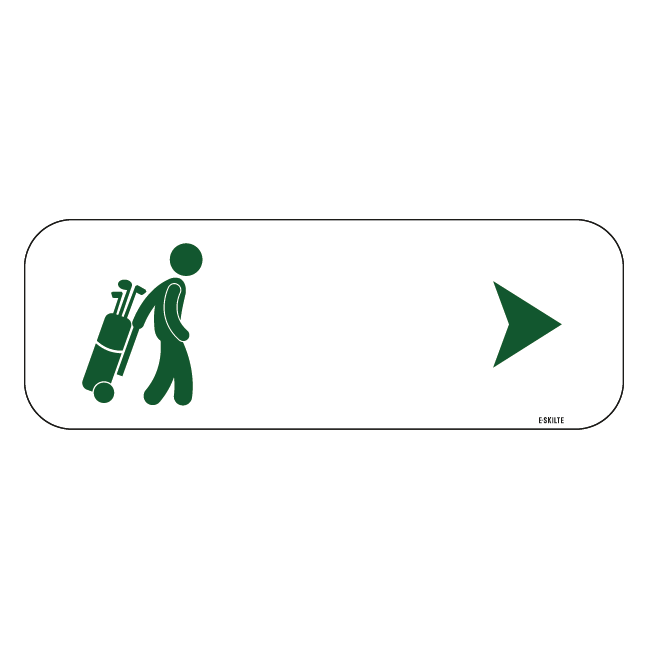 Gå til højre grønt golf skilt