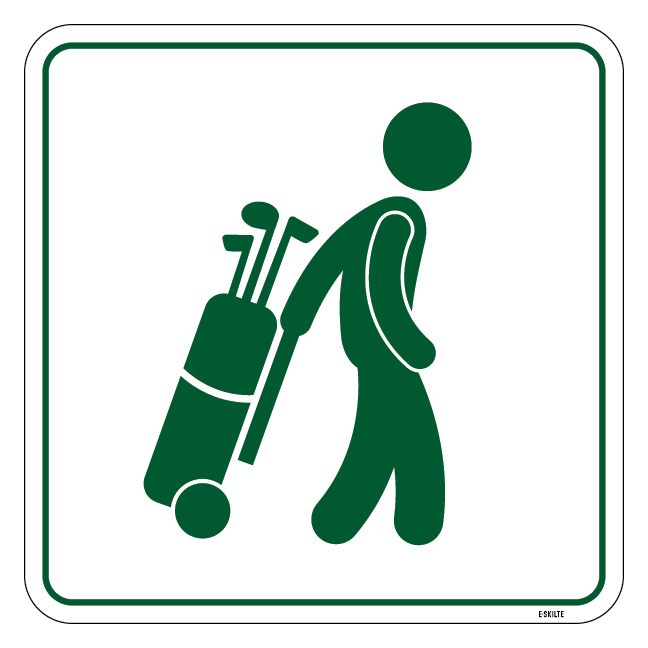 Gennemgang tilladt golf skilt