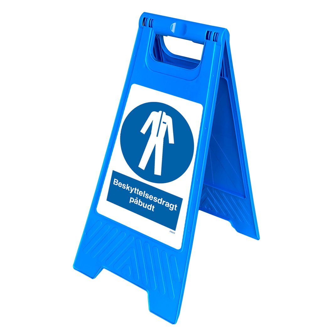 Beskyttelsesdragt påbudt gulvskilt