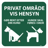 Privat område vis hensyn. Skilt