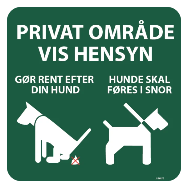 Privat område vis hensyn. Skilt