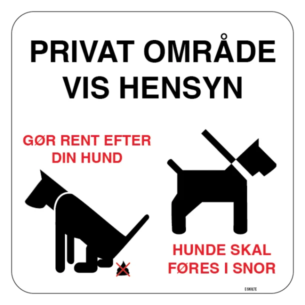 Privat område vis hensyn. Skilt